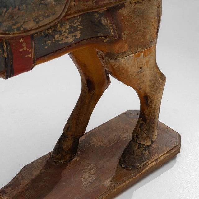 Brown 1920s French Hand-Carved Wooden Carousel Horse For Sale - Image 8 of 18