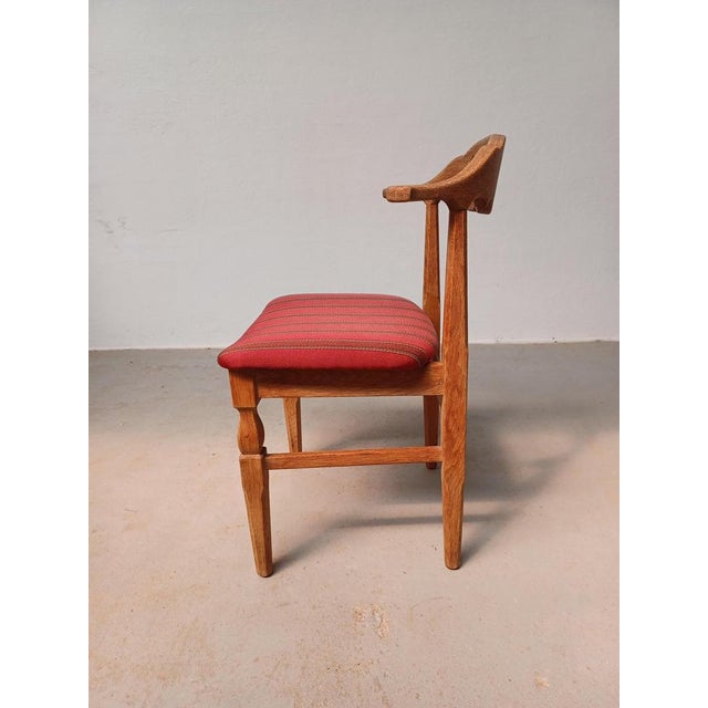 1970s Original Brutalist Viking Dining Chairs in Oak by Henning Kjærnulf for EG, 1970s, Set of 8 For Sale - Image 5 of 12