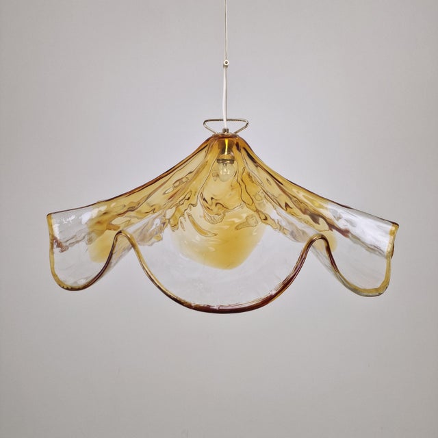 Metal Large Murano Glass Pendant Lamp from La Murrina, Italy, 1980s For Sale - Image 7 of 15