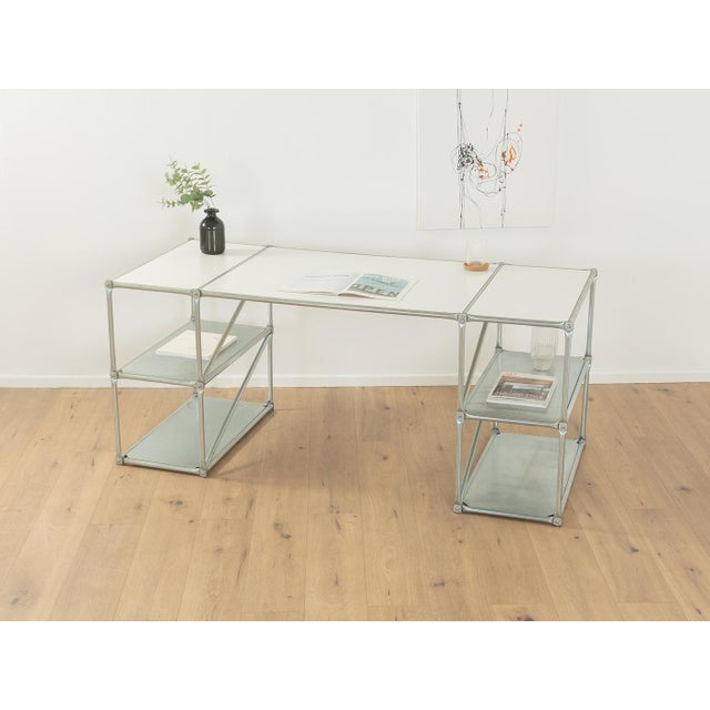 Mid-Century Modern Vintage Desk in Stainless Steel, 1980s For Sale - Image 3 of 12