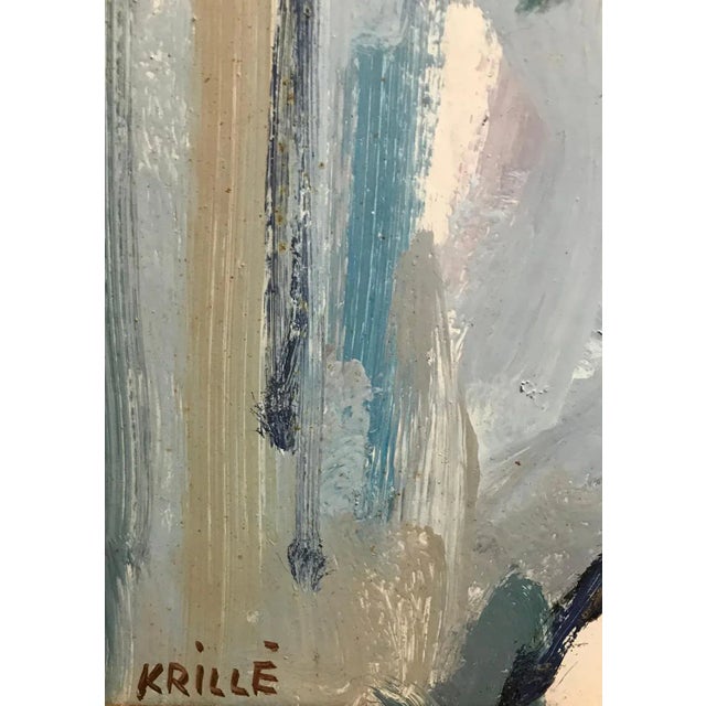Modern Jean Krillé, Colorful Vase, Oil on Wood For Sale - Image 3 of 8