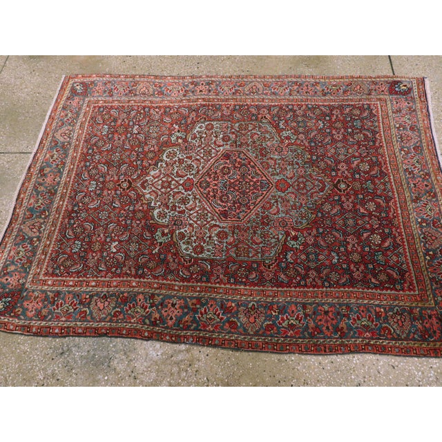 Textile Galerie Shabab Collection Early 20th Century Persian Bidjar Small Throw Rug For Sale - Image 7 of 8