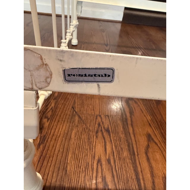 Pair of Brass and White Painted Iron Beds For Sale - Image 10 of 11