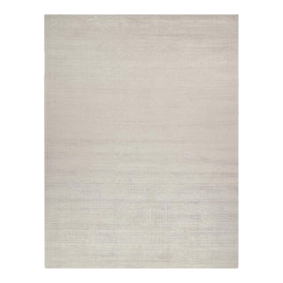 2010s Rug & Kilim’s Plain Modern Rug in Solid Silver and Off-White Tone-on-Tone - 13x17 For Sale