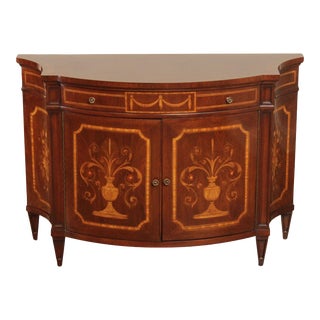 Early 21st Century Karges Adams Style Satinwood Inlaid Demi-Lune Console For Sale