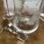 Transparent Vintage Etched Glass Decanter & Set of 4 Wineglasses Featuring Butterfly and Grapevine Motif For Sale - Image 8 of 11