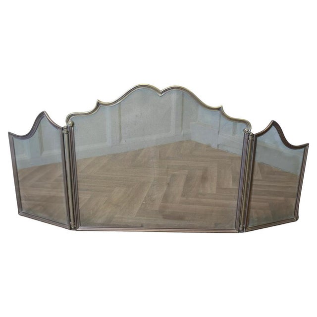 Gold French Brass Fold Fire Guard, 1900s For Sale - Image 8 of 8
