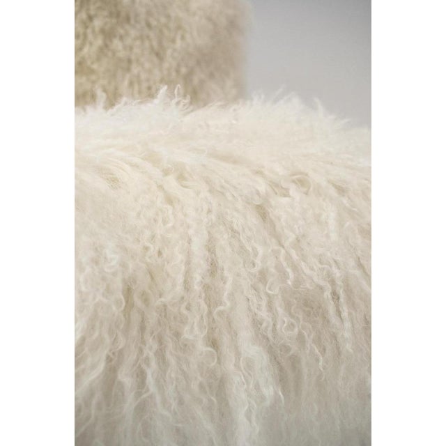 Vintage Mongolian Goat Fur Coating Armchair, 1970s For Sale - Image 6 of 8