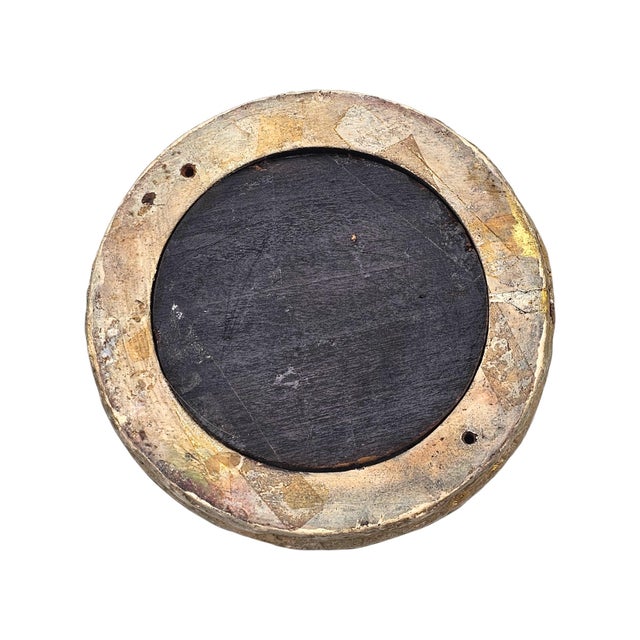 French Old Master Style Genre Scene Oil Painting “Le Jeu” Tavern Interior Round Panel 5.75" For Sale - Image 9 of 11