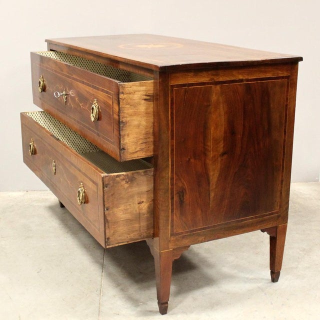 18th Century Italian Louis XVI Walnut Chest of Drawers For Sale - Image 6 of 17