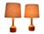 Brown Vintage German Table Lamps with Wooden Base and Wool Shade, 1960s, Set of 2 For Sale - Image 8 of 8