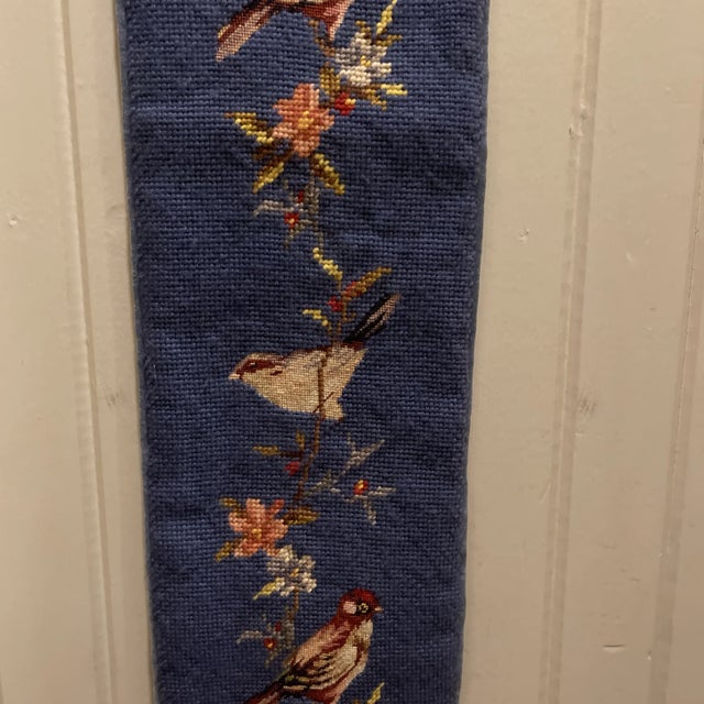 Early 20th Century Early Needlepoint Bell Pull With Birds For Sale - Image 5 of 8