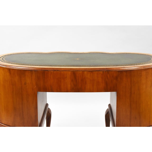 Kidney-Shaped Walnut Desk, 1920s For Sale - Image 13 of 18