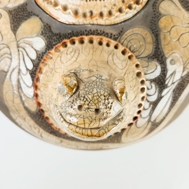 Ceramic Monumental Randy Brodnax Covered Vessel With Frogs For Sale - Image 7 of 13