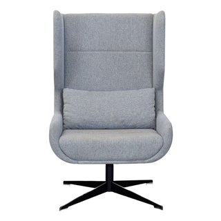 NaughtOne Hush Modern High-Back Lounge Chair in Light Gray Fabric For Sale