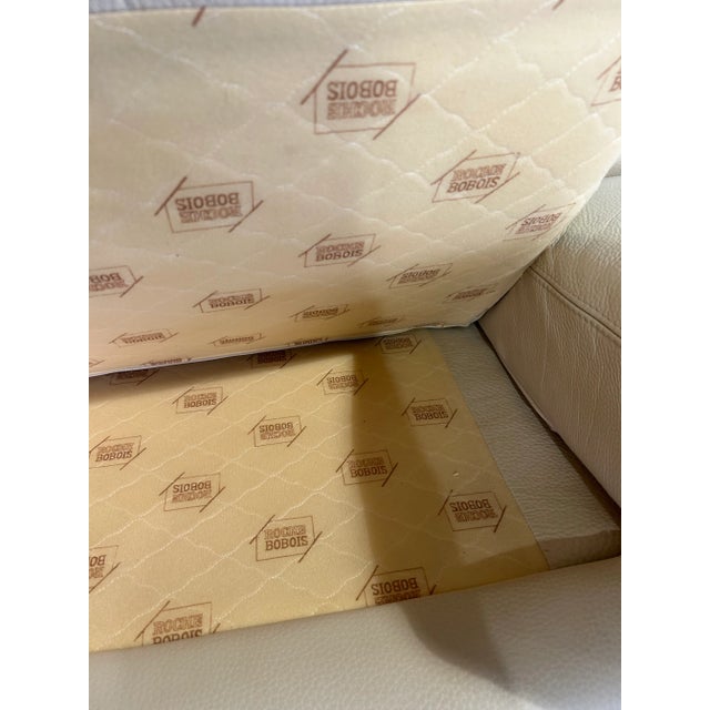 Late 20th Century Vintage Roche Bobois Cream Leather Sofa For Sale - Image 5 of 10