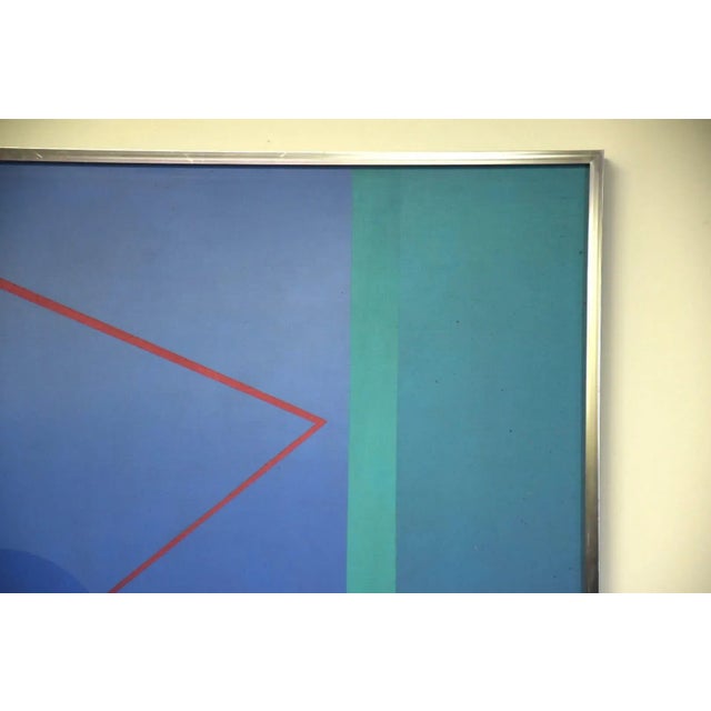 Abstract Cubist Geometric Signed Painting For Sale - Image 3 of 7