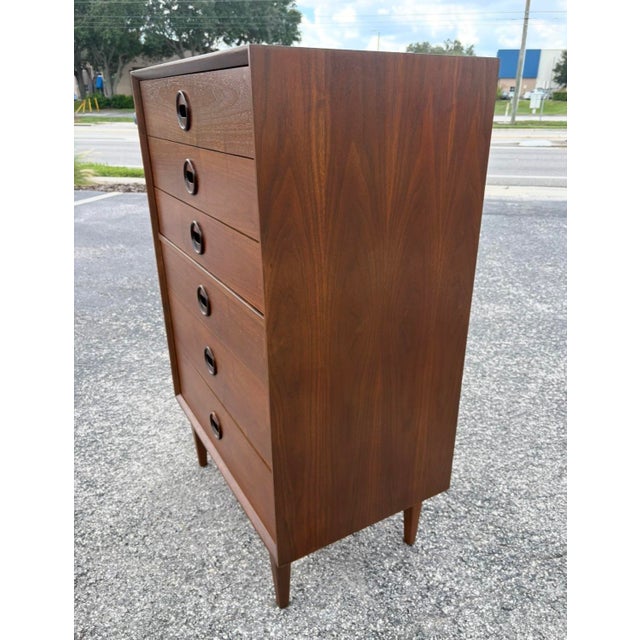 Founders Furniture Company Fully-Refinished Mid Century Jack Cartwright Founders Decorum Tallboy For Sale - Image 4 of 11