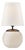 Thomas O'Brien by Visual Comfort Signature Terri Round Accent Lamp in Alabaster with Linen Shade For Sale