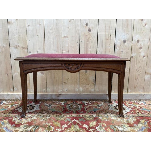 Art Nouveau Oak Piano Bench For Sale - Image 6 of 6
