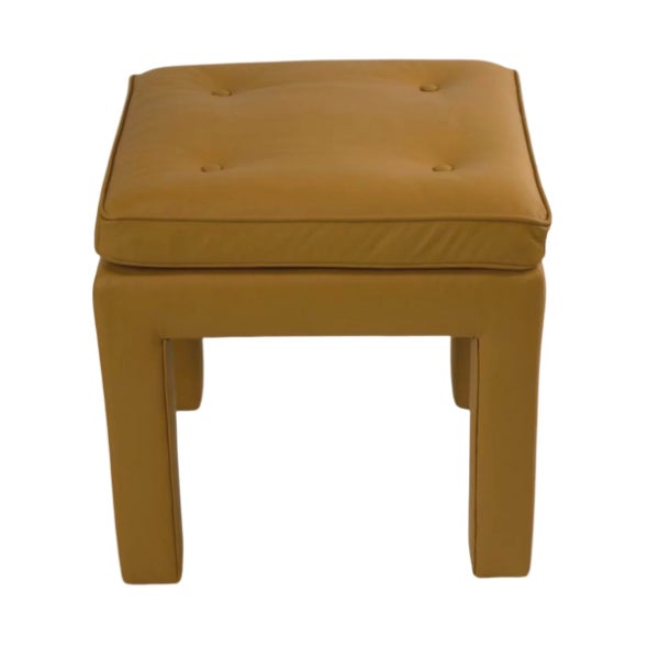 Modern Lillian August Leather Square Ottoman For Sale - Image 3 of 4