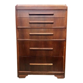 Vintage Art Deco Wood Dresser For Sale