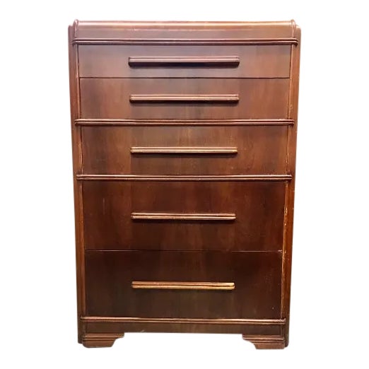 Vintage Art Deco Wood Dresser For Sale