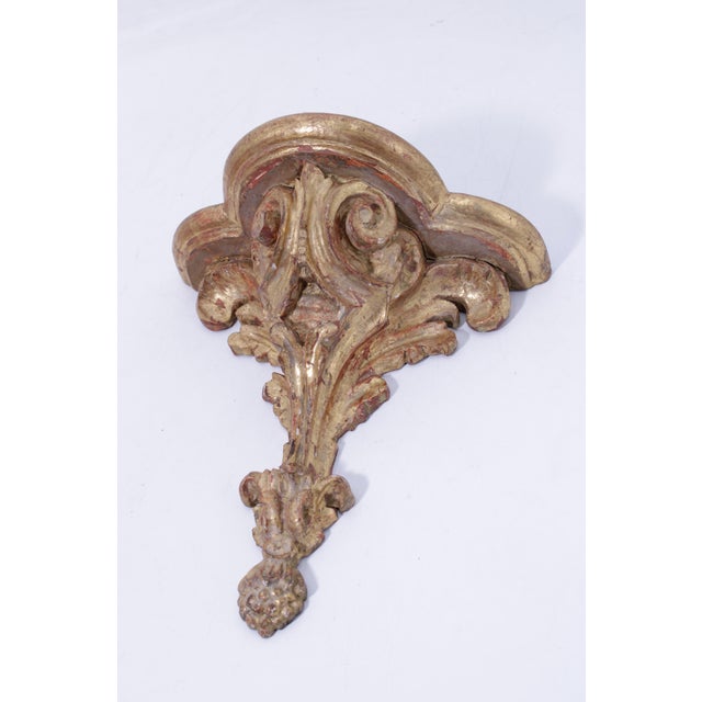 Pair Italian Gilt Wood Gold Finish Wall Bracket Shelves For Sale In Philadelphia - Image 6 of 12