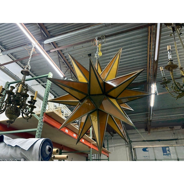 Gold Late 20th Century Monumental Star Shaped Chandelier For Sale - Image 8 of 8