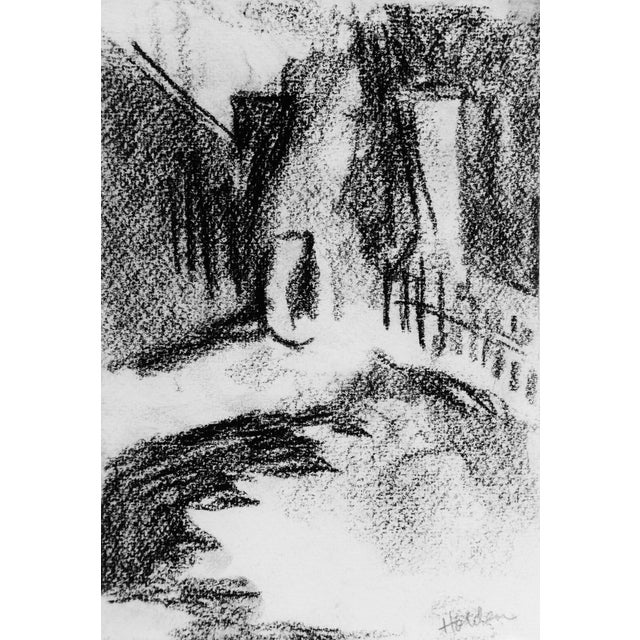 "Garden Landscape" Contemporary Abstract Charcoal Drawing by Martha Holden For Sale