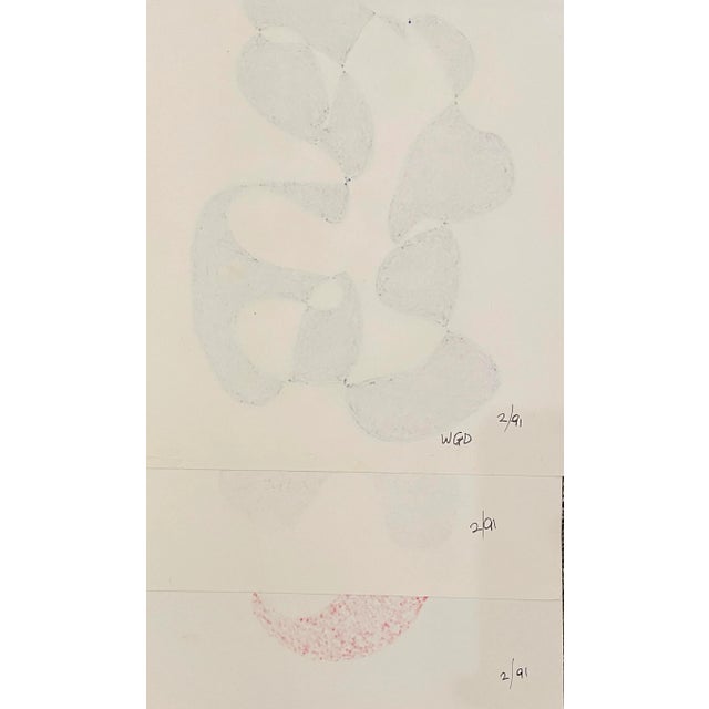 1990s Set of Three William Glen Davis Atomic Style Drawings For Sale - Image 5 of 5