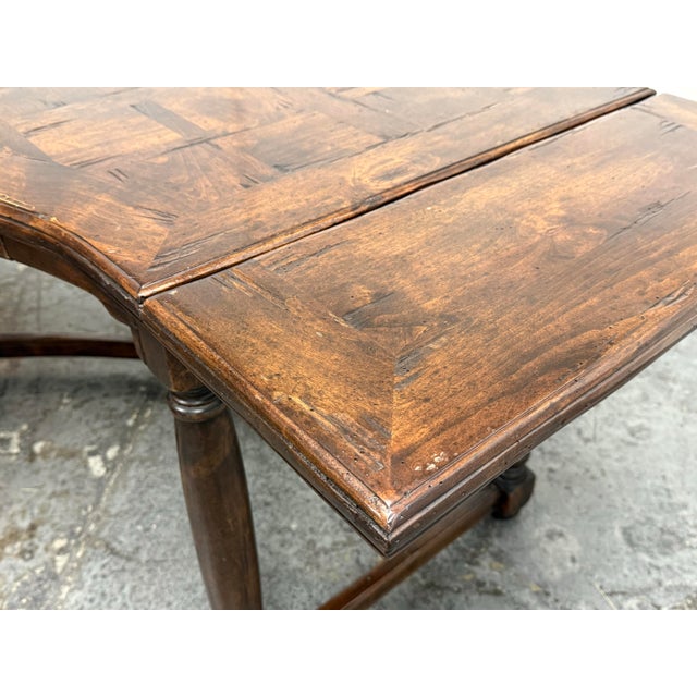 Parquetry Kidney-Shaped Drop Leaf Writing Desk For Sale - Image 10 of 12