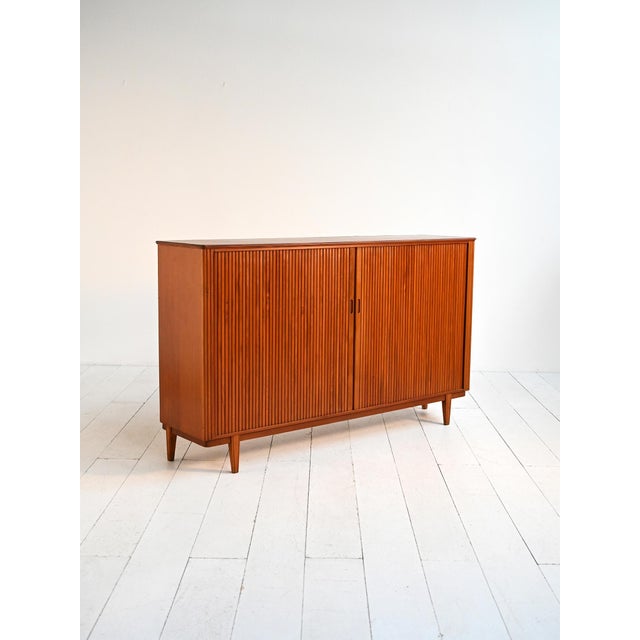 Scandinavian Teak Highboard with Shutters, 1960s For Sale - Image 3 of 11