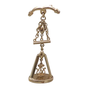 Vintage 1950 Signed Monet Goldtone "Heritage Fob" Ad Piece Brooch