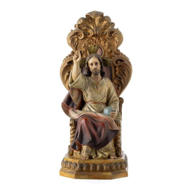Sacred Heart of Jesus in Majesty Figurie For Sale - Image 6 of 6