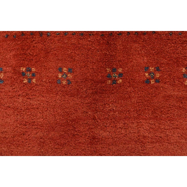 Gabbeh Rug 8’2” X 10’5” Red Wool Vintage Hand-Knotted Oriental Carpet For Sale - Image 9 of 15