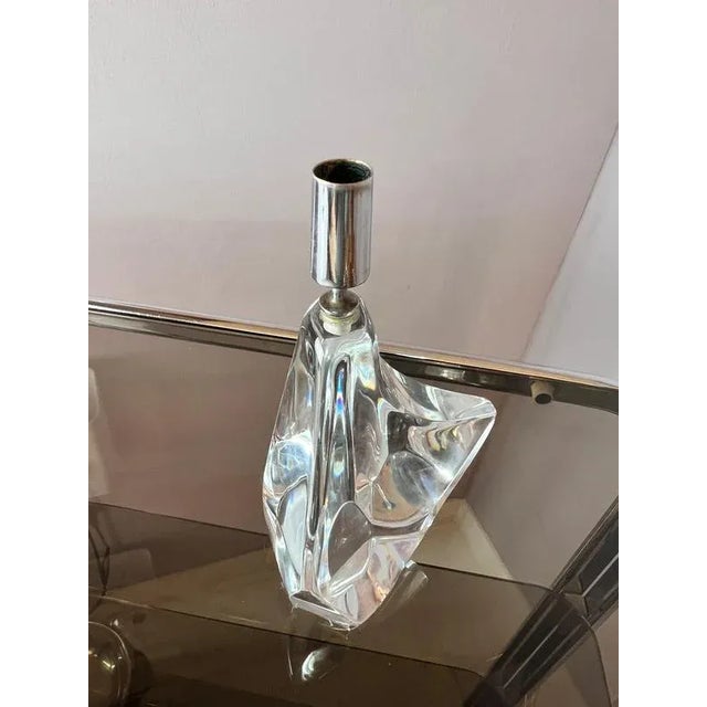Iceberg Glass Candlestick by Daum Nancy For Sale - Image 5 of 11