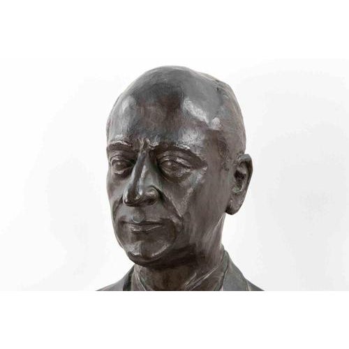Bronze bust of man realized in Tokyo in 1938. Signed in the mold, unreadable, and date. Excellent condition.