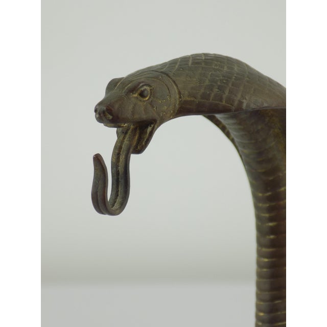 Metal Art Deco Bronze Cobra Pocket Watch Holder by Edgar Brandt, France, 1920 For Sale - Image 7 of 9