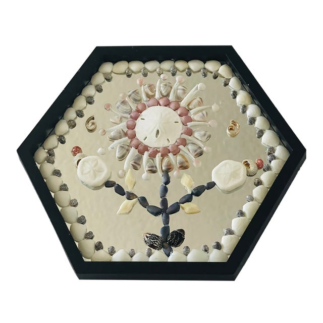 Sekstagonal Sea Shell Wall Art Panel Mirrored For Sale