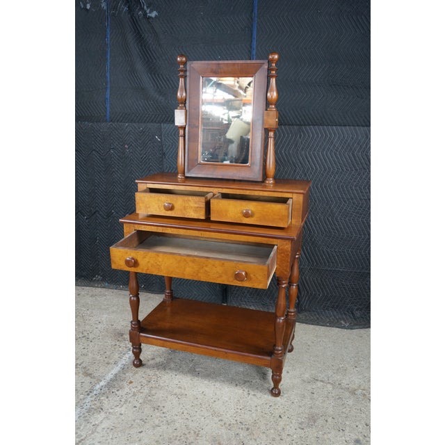 Antique Victorian Plum Pudding Mahogany Washstand Vanity W Mirror 62" For Sale - Image 9 of 18