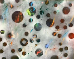 "Extra Terrene" Contemporary Abstract Mixed-Media Painting by Peter Rossiter