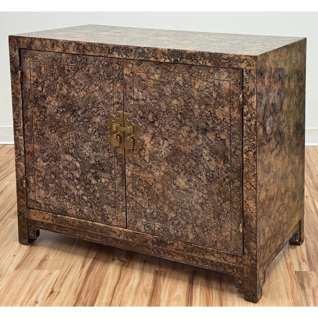 Henredon Vintage Henredon Faux Tortoise Shell Finish Server Cabinet For Sale - Image 4 of 16