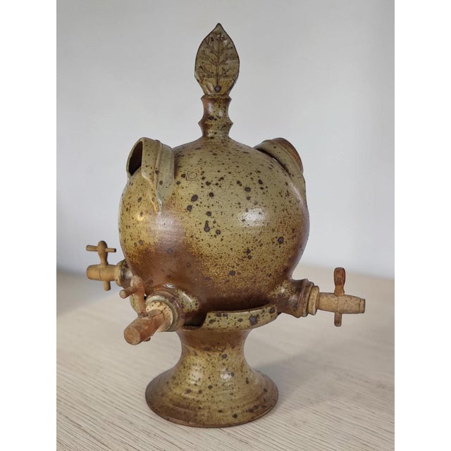 Brown Pyrite Sandstone Fountain from Charles Gaudry Workshop, 1970s For Sale - Image 8 of 14