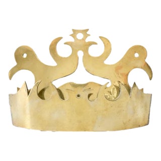 *Victorian Brass Crown Wall Pocket Measure For Sale