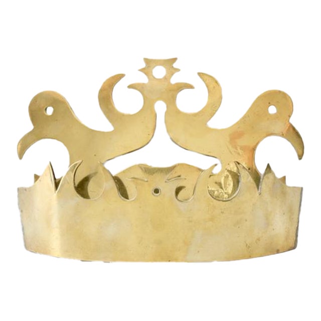 *Victorian Brass Crown Wall Pocket Measure For Sale