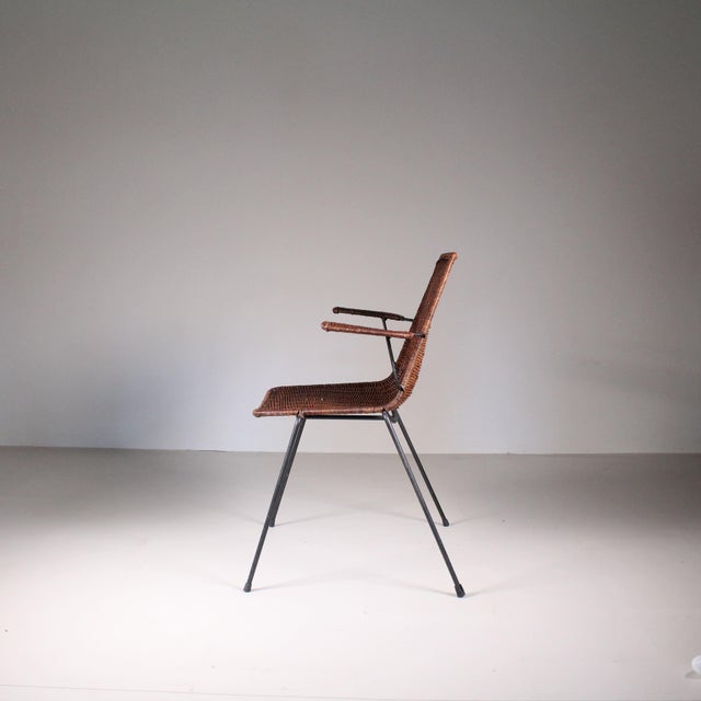 Mid-Century Modern Rattan Chair by Gian Franco Legler For Sale - Image 3 of 5