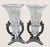Metal Vintage Godinger Cut Crystal Urn Vases Silverplate Ornate Stands Pair 11" For Sale - Image 7 of 10