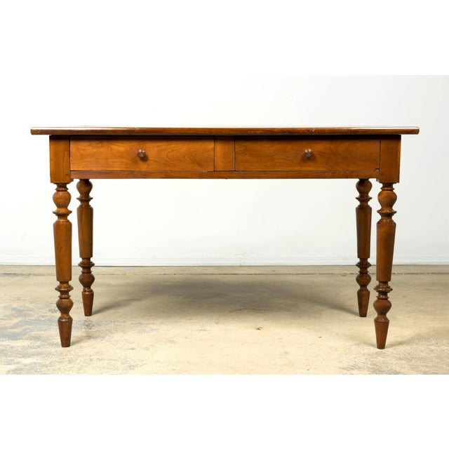 French Mid-19th Century French Louis Philippe Walnut Writing Table For Sale - Image 3 of 18