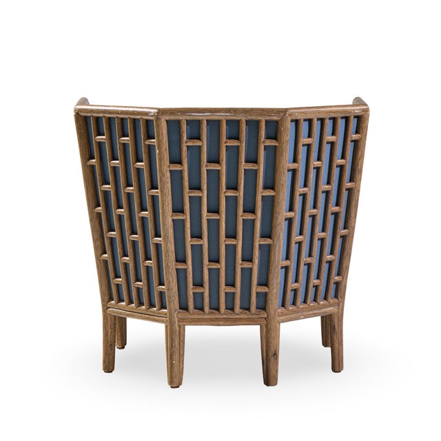 Barbara Barry for McGuire Rattan Fretwork Lounge Chairs - Pair For Sale - Image 9 of 13